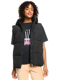 9 Bright Side - Giacca Puffer Longline con Cappuccio da Donna Black ERJJK03566 Roxy