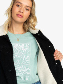 2 Way It Goes - Corduroy Aviator Jacket for Women Black ERJJK03570 Roxy