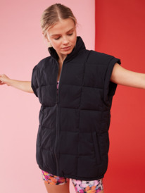 2 Waves Of Warmth - Quilted Vest for Women Black ERJJK03578 Roxy