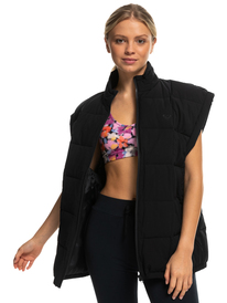 8 Waves Of Warmth - Quilted Vest for Women Black ERJJK03578 Roxy