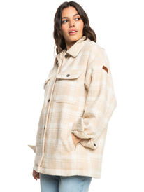 5 Passage Of Time - Veste à carreaux pour Femme Beige ERJJK03584 Roxy