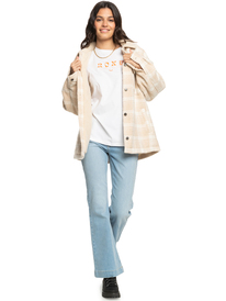 7 Passage Of Time - Veste à carreaux pour Femme Beige ERJJK03584 Roxy