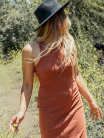 1 Moon Glow Rib Knit Dress Brown ERJKD03401 Roxy