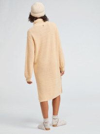 5 Silver Tones 2022 - Long Sleeved Knit Dress for Women Beige ERJKD03403 Roxy