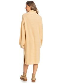 12 Silver Tones 2022 - Long Sleeved Knit Dress for Women Beige ERJKD03403 Roxy