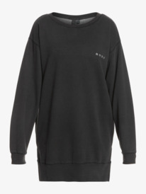 9 Meeting Up 2022 - Oversized Sweaterjurk voor Dames Black ERJKD03405 Roxy