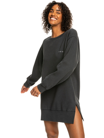 4 Meeting Up 2022 - Oversized Sweaterjurk voor Dames Black ERJKD03405 Roxy