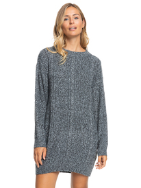 0 Pastel Life Long Sleeve Midi Sweater Dress Black ERJKD03408 Roxy