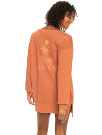 roxy, Meeting Up 2022 - Übergroßes Sweatshirtkleid für Frauen, BAKED CLAY (cns0) Meeting Up 2022 - Oversized Sweatshirt Dress for Women ERJKD03409