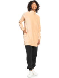 3 Listen Up - Rippstrickkleid für Frauen Braun ERJKD03444 Roxy