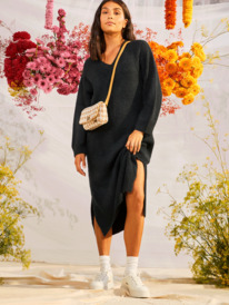 7 Winter Escape - Trui-Jurk voor Dames Black ERJKD03449 Roxy