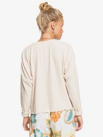 4 Cozy Day Long Sleeve Rib Knit Top Beige ERJKT03795 Roxy