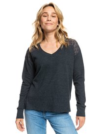 roxy, Candy Clouds - Top a Maniche Lunghe da Donna, ANTHRACITE (kvj0) Candy Clouds - Long Sleeve Top for Women ERJKT03804