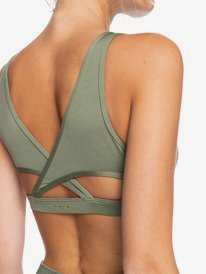 5 Womens Tropic Sky Medium Support Sports Bra Beige ERJKT03806 Roxy