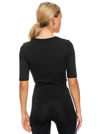 roxy, Escape From LA 2022 - Workout Crop Top for Women, TRUE BLACK (kvj0) Escape From LA 2022 - Workout Crop Top for Women ERJKT03925