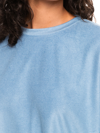 4 Womens Loungin Around Fleece Long Sleeve Top Blue ERJKT03937 Roxy