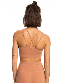 roxy, Heart Into It Elongated - Sports Bra for Women, MOCHA MOUSSE (clr0) Heart Into It Elongated - Sports Bra for Women ERJKT03976