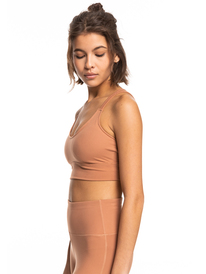1 Heart Into It Elongated - Sports Bra for Women Brown ERJKT03976 Roxy