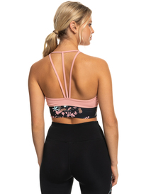 roxy, Womens Illusion Of Bliss Sports Bra, MELLOW ROSE (mgd0) Illusion Of Bliss - Sports Bra for Women ERJKT04022
