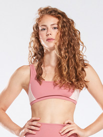 3 Heart Into It Colorblock - Brassière pour sport à faible impact pour Femme Rose ERJKT04058 Roxy