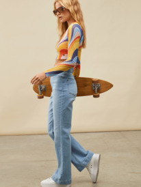 5 Just A Friend - Logn Sleeve Mesh Crop Top for Women Orange ERJKT04062 Roxy