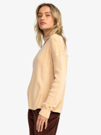 1 Boho Mind - Long Sleeve Waffle Knit Top for Women Brown ERJKT04063 Roxy
