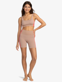 13 Womens Chill Out Seamless Medium Impact Sports Bra Brown ERJKT04075 Roxy
