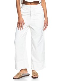 3 Womens Long Time Hope Wide Leg Pants White ERJNP03411 Roxy