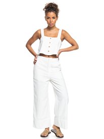 6 Womens Long Time Hope Wide Leg Pants White ERJNP03411 Roxy