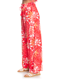 3 Slow Rhythm Elasticized Beach Pants Red ERJNP03439 Roxy