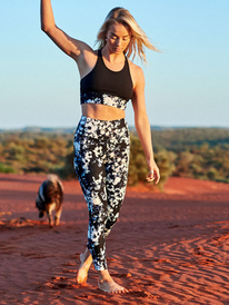 1 Womens Sublime Sunshine Workout Leggings Black ERJNP03453 Roxy