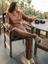 1 Womens Endless Daze Cosy Rib Knit Trousers Brown ERJNP03475 Roxy