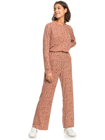 8 Womens Endless Daze Cosy Rib Knit Trousers Brown ERJNP03475 Roxy