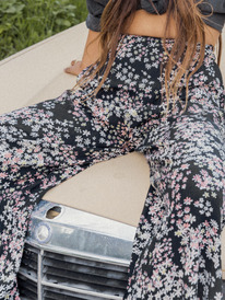 1 Side By Side Printed High-Waisted Pull-On Pants Black ERJNP03478 Roxy