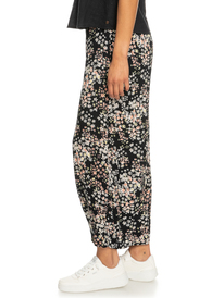 4 Side By Side Printed High-Waisted Pull-On Pants Black ERJNP03478 Roxy