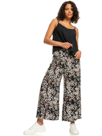 6 Side By Side Printed High-Waisted Pull-On Pants Black ERJNP03478 Roxy