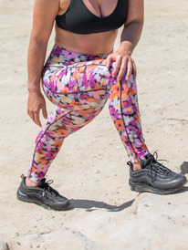 1 Heart Into It Ankle PT - Technical Leggings for Women Orange ERJNP03492 Roxy