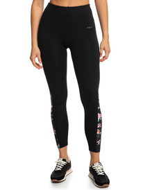 roxy, Shalala Love - Legging technique pour Femme, TRUE BLACK TROPICAL CYANOTYPE (xkmn) Shalala Love - Technical Leggings for Women ERJNP03506