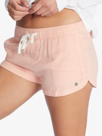 6 New Impossible Love Elastic Waist Shorts Pink ERJNS03266 Roxy
