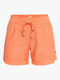 5 Another Kiss - Leinen Shorts für Frauen Rosa ERJNS03310 Roxy