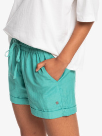 1 Another Kiss - Leinen Shorts für Frauen Blau ERJNS03310 Roxy