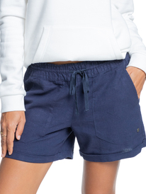 2 Another Kiss - Short en lin pour Femme Bleu ERJNS03310 Roxy