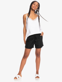 3 Another Kiss - Short de lino para Mujer Negro ERJNS03310 Roxy