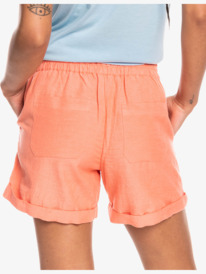 roxy, Another Kiss - Calções de linho para Mulher, FUSION CORAL (mhf0) Another Kiss - Linen Shorts for Women ERJNS03310