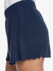 2 Cozy Day Rib Knit Lounge Shorts Blue ERJNS03342 Roxy
