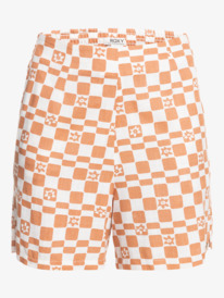 12 Over The Sun Check Lightweight Shorts White ERJNS03448 Roxy