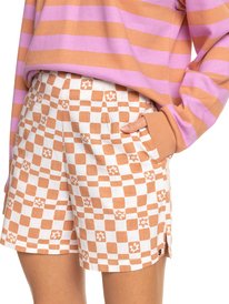 8 Over The Sun Check Lightweight Shorts White ERJNS03448 Roxy