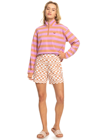 10 Over The Sun Check Lightweight Shorts White ERJNS03448 Roxy
