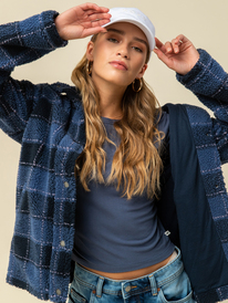 1 Set Your Sights Sherpa Jacket Blue ERJPF03081 Roxy