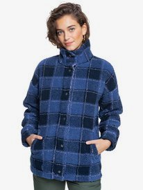 3 Set Your Sights Sherpa Jacket Blue ERJPF03081 Roxy